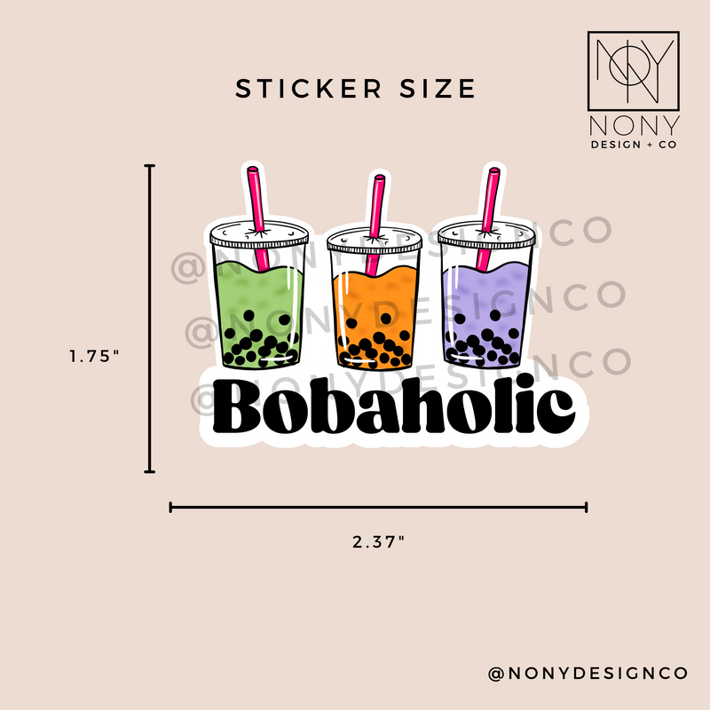 Bobaholic Die Cut Sticker