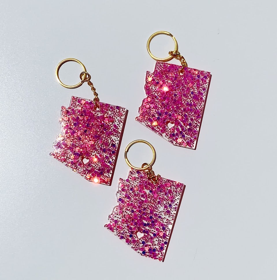 Arizona Pride – Hot Pink Resin Keychain