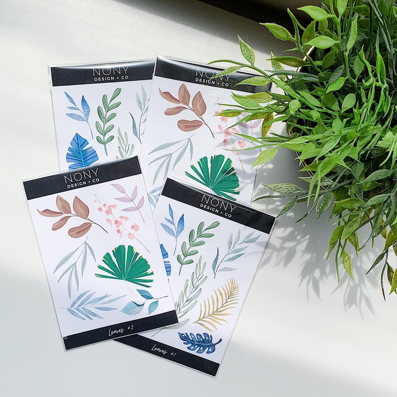 Spring Leaves Sticker Sheet Pack | Planner Stickers